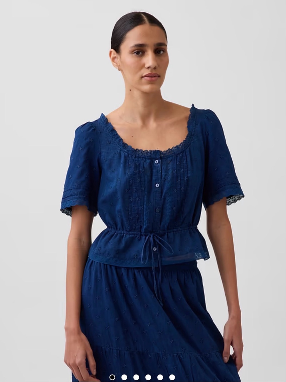 Gap Lace-Trim Peplum Top- NWT